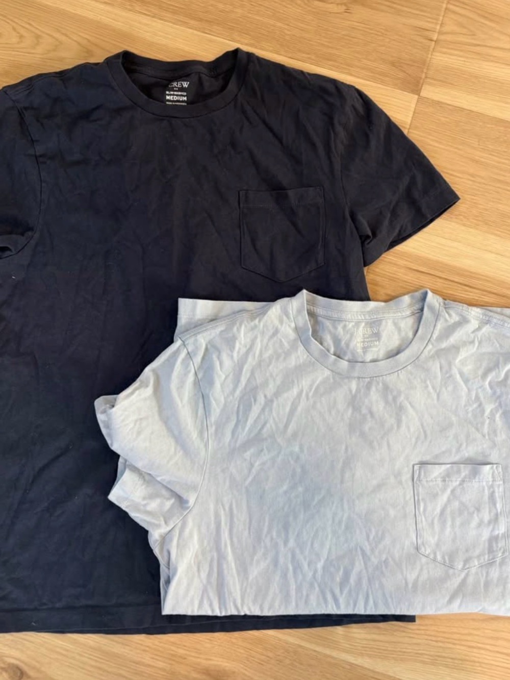 J. Crew Men's Crew Neck Pocket T-Shirt - Black / Light Blue - NWOT